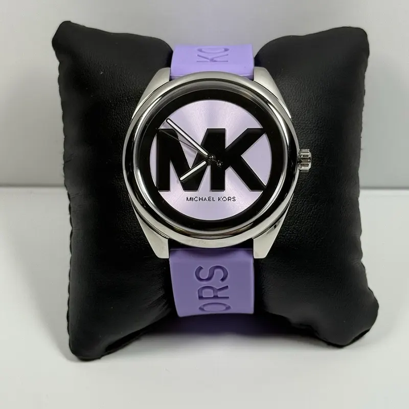 Michael Kors Janelle Purple Dial Silicone Ladies Watch- MK7143